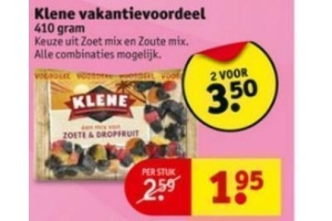 klene vakantievoordeel