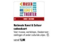 nationale kunst en cultuur cadeaukaart