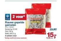 rauwe gepelde garnalen