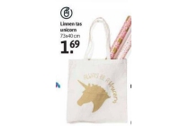 linnen tas unicorn