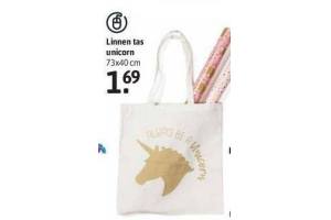 linnen tas unicorn