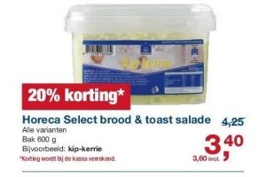 horeca select brood en toast salade