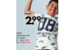 t shirt met blauwe print