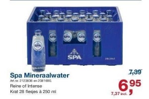 spa mineraalwater krat
