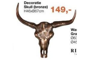 decoratie skull bronze