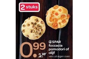 spar foccacia pomodori of olijf