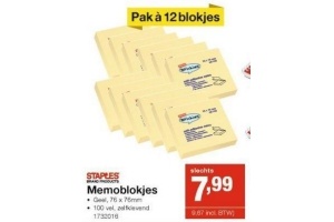 staples memoblokjes