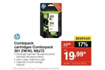 hp combipack cartridges combopack 301 zw kl n9j72