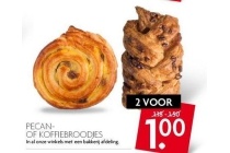 pecan of koffiebroodjes nu 2 voor eur1