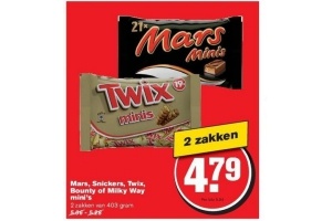 mars snickers twix bounty of milky way mini s