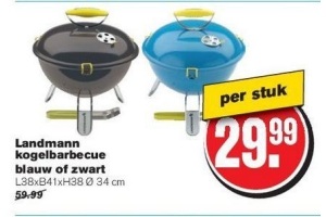 landmann kogelbarbecue blauw of zwart