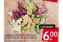 labelle rozen freesia s lisanthus of violieren