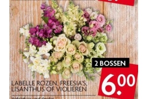 labelle rozen freesia s lisanthus of violieren