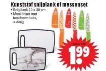 kunststof snijplank of messenset
