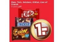 mars twix snickers kitkat lion of crunch