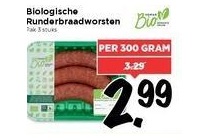 biologische runderbraadworsten