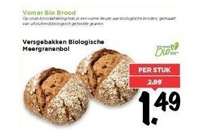versgebakken biologische meergranenbol