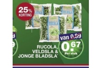 rucola veldsla en jonge bladsla