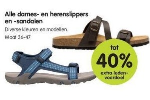 alle dames en herenslippers en sandalen