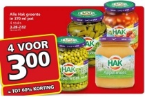 alle hak groente in 370 ml pot