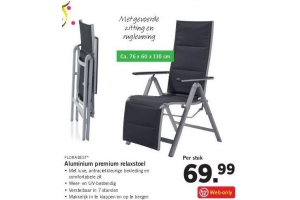 florabest aluminium premium relaxstoel