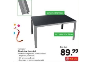 florabest aluminium tuintafel