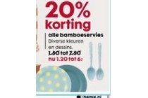 20 korting op alle bamboeservies