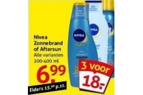 nivea zonnebrand of aftersun