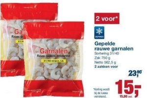 gepelde rauwe garnalen