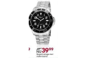 regal horloge met stalen band