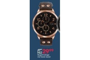 regal horloge met leren band