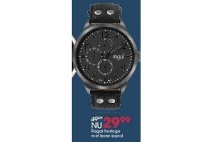 regal horloge met leren band