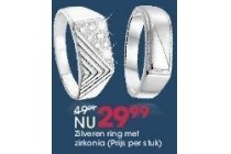 zilveren ring met zirkonia prijs per stuk