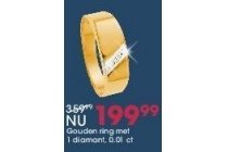 gouden ring met 1 diamant