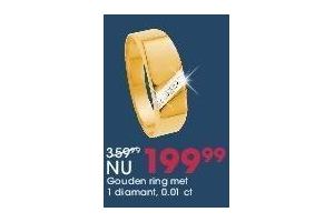 gouden ring met 1 diamant