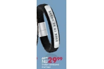 stalen armband met leer