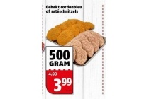 gehakt cordonbleu of sateschnitzels