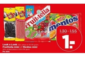 look o look fruittella mini of mentos mini