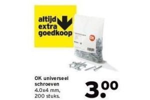 ok universeel schroeven