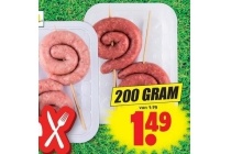ons thuismerk varkens of runderbraadworst spiesen