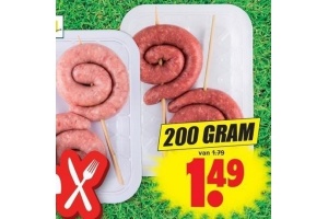 ons thuismerk varkens of runderbraadworst spiesen