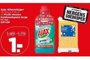 ajax allesreiniger of plus viscose huishoudspons large