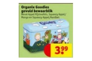 organic goodies gevuld bewaarblik
