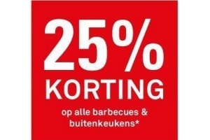 25 korting op alle barbecues en buitenkeukens