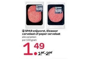 spar snijworst elzasser cervelaat of peper cervelaat