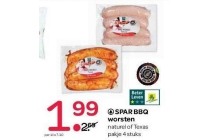 spar bbq worsten