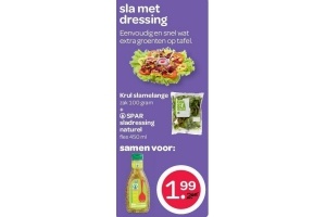 krul slamelange spar sladressing naturel