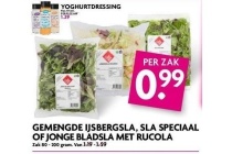 gemengde ijsbergsla sla speciaal of jonge bladsla met rucola