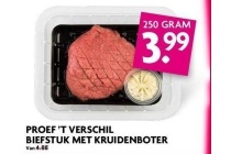proef t verschil biefstuk met kruidenboter