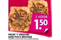 proef t verschil mini pizza broodje